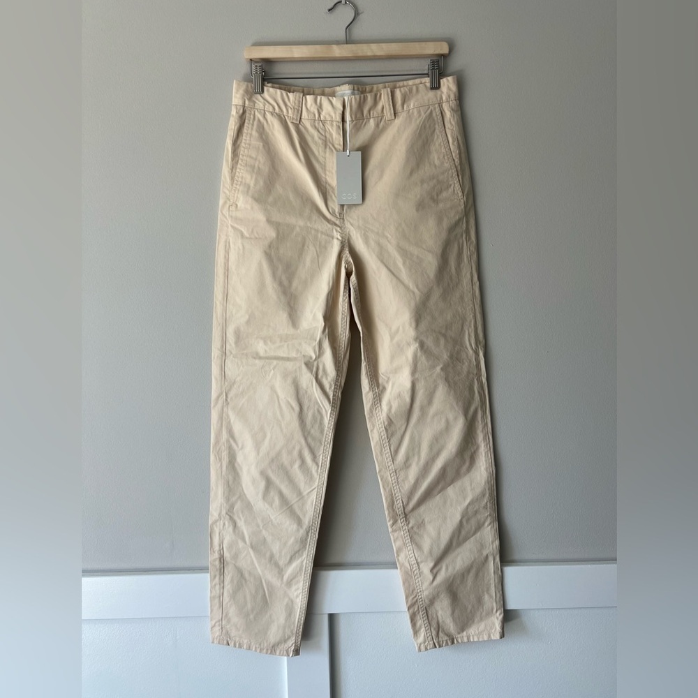NWT COS Beige High Waist Cotton Trousers – Size 8 / UK 12 / EUR 38